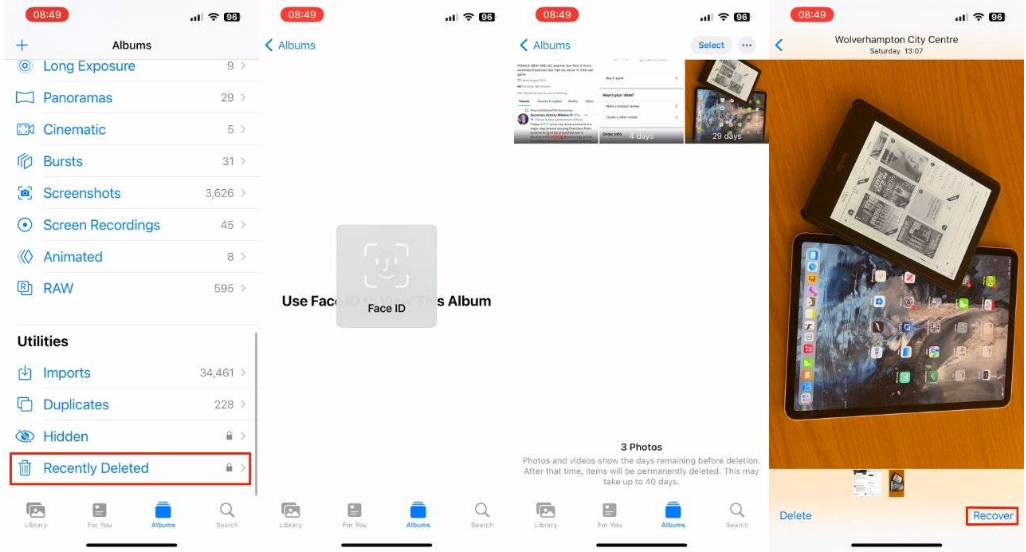 共青城苹果14维修分享 iPhone14 上恢复已删除的照片 