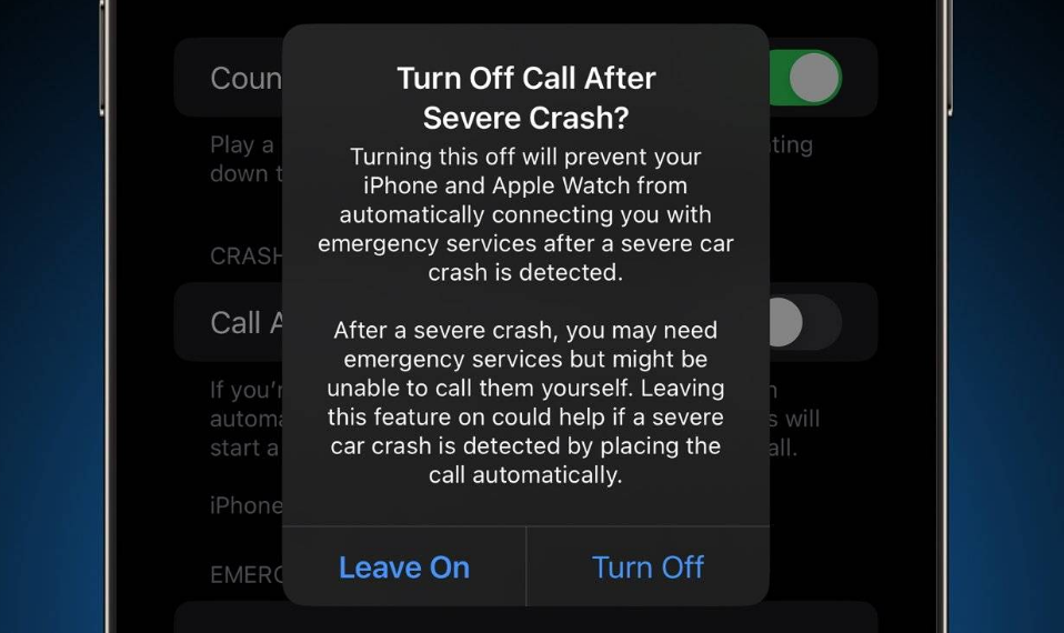 共青城苹果14维修分享 iPhone 14 和 Apple Watch 上关闭崩溃检测 