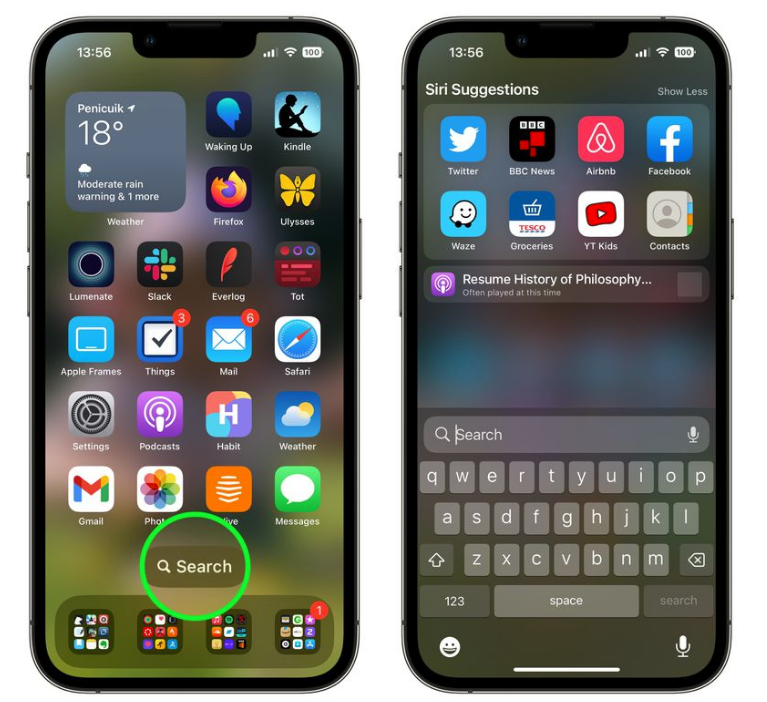 共青城苹果手机维修分享升级到 iOS 16 后，如何删除主屏幕上的搜索按钮 