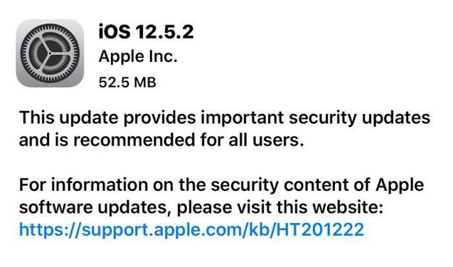 共青城苹果手机维修分享iOS12.5.2发布，建议所有老苹果用户安装 